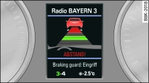 Kombiinstrument: Auffahrwarnung